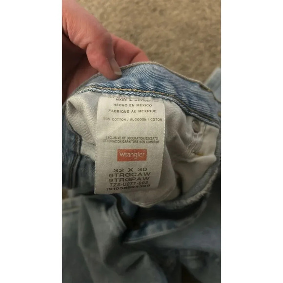 Vintage Wrangler Men's Acid Wash Jeans Size 32 Blue Denim 90s Style - Picture 3 of 5